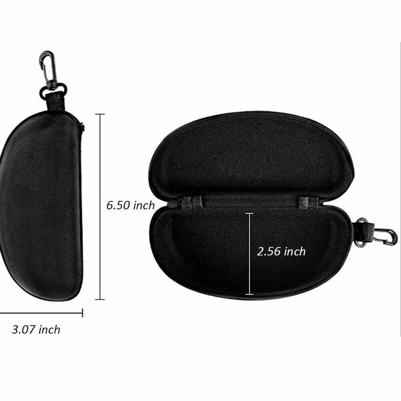Portable Eyeglasses Sunglasses Case With Zipper And Belt Clip Durable Hard Case For Protection 3