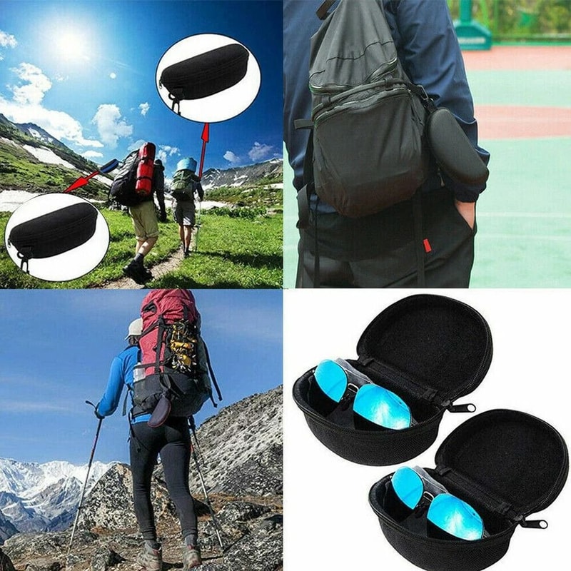 Portable Eyeglasses Sunglasses Case With Zipper And Belt Clip Durable Hard Case For Protection 5