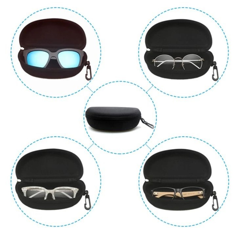 Portable Eyeglasses Sunglasses Case With Zipper And Belt Clip Durable Hard Case For Protection 7