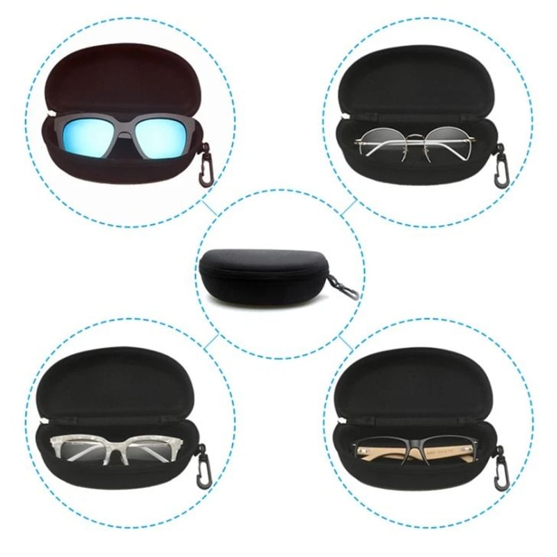 Portable Eyeglasses Sunglasses Case With Zipper And Belt Clip Durable Hard Case For Protection 7