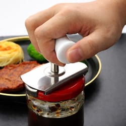 adjustable stainless steel can opener jar lid remover tool – twist off grip for easy opening