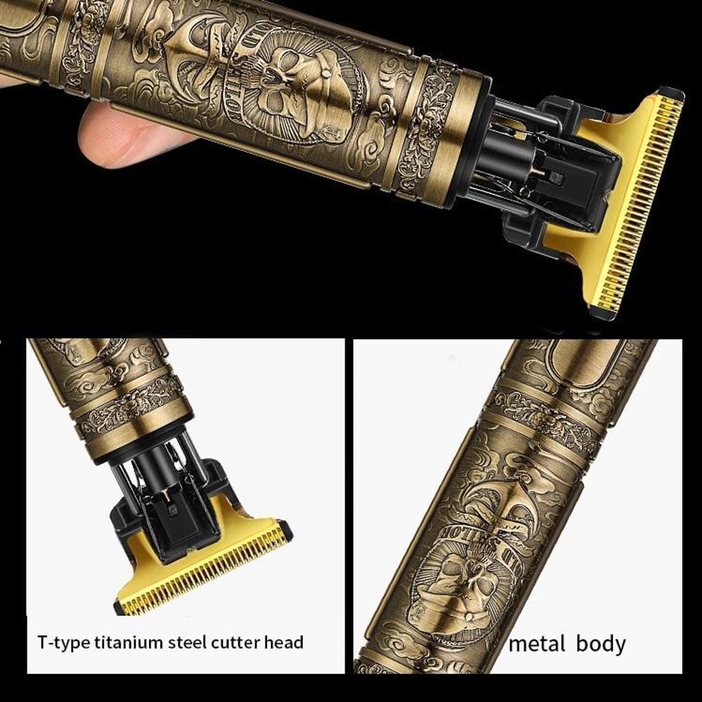 Professional USB Rechargeable Cordless Trimmer Hair Clippers Kit 6