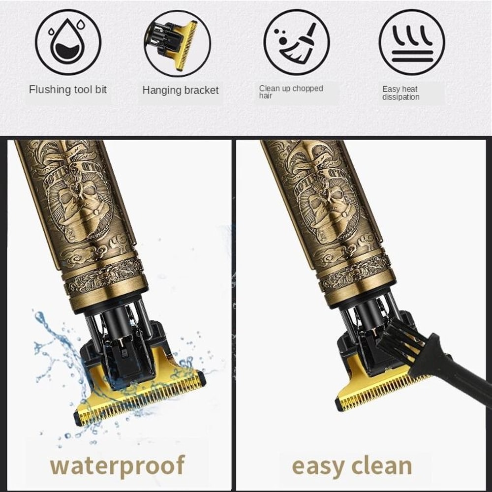 Professional USB Rechargeable Cordless Trimmer Hair Clippers Kit 7