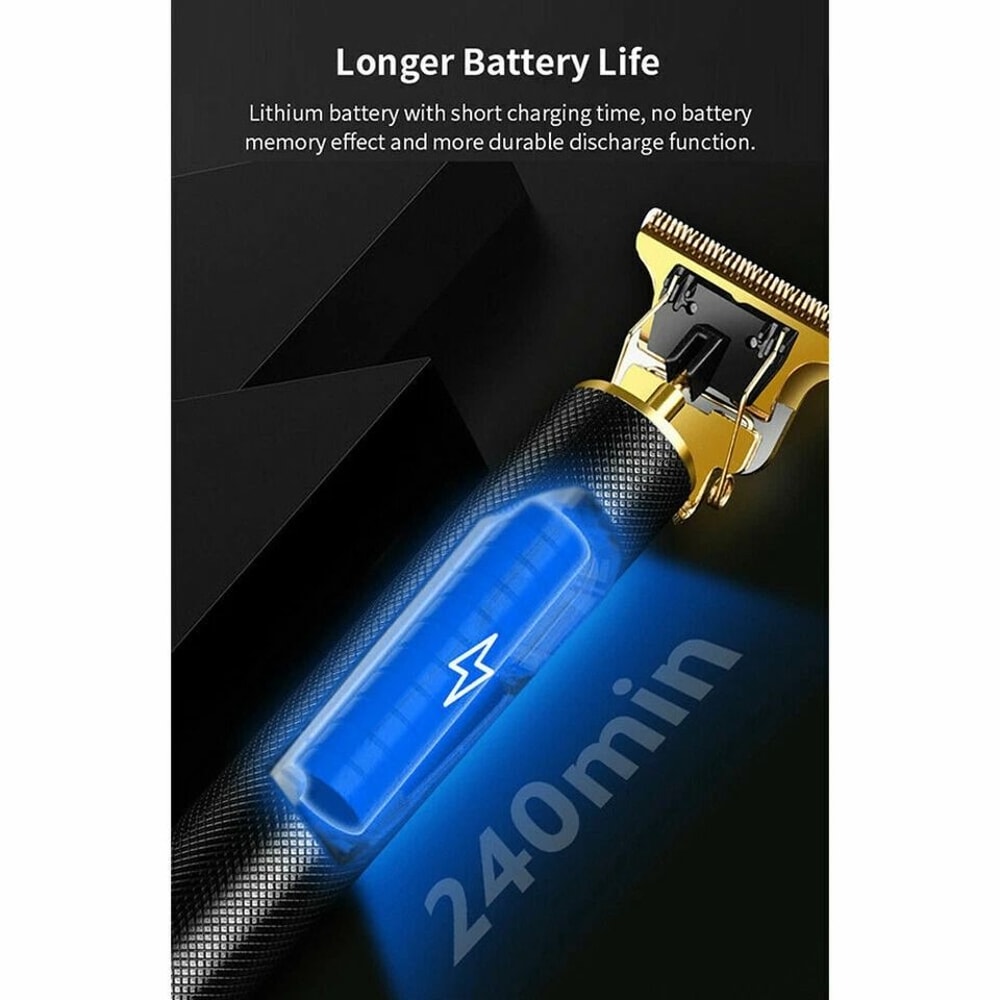 Professional USB Rechargeable Cordless Trimmer Hair Clippers Kit 8