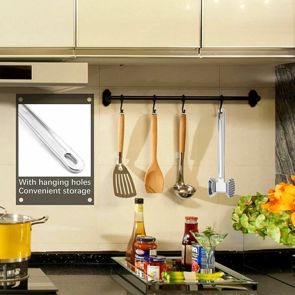 Double Side Aluminium Meat Tenderizer Mallet HeavyDuty Steak Pounder Hammer 6