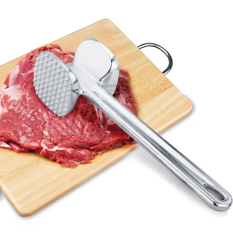 Double Side Aluminium Meat Tenderizer Mallet HeavyDuty Steak Pounder Hammer 0