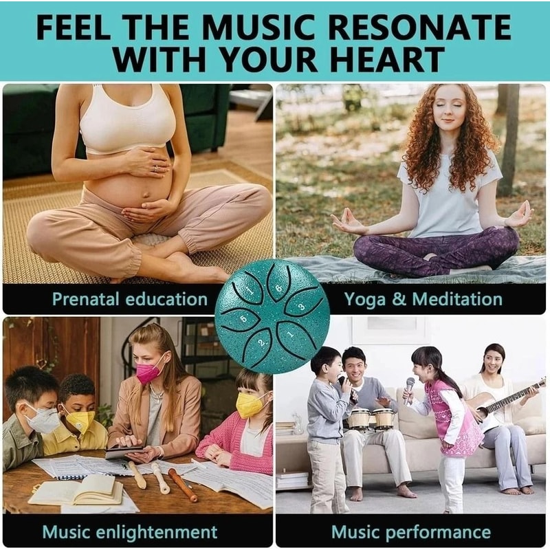 Rain Drum For Outdoor Garden Handpan Drum Chime Steel Tongue Drum 6