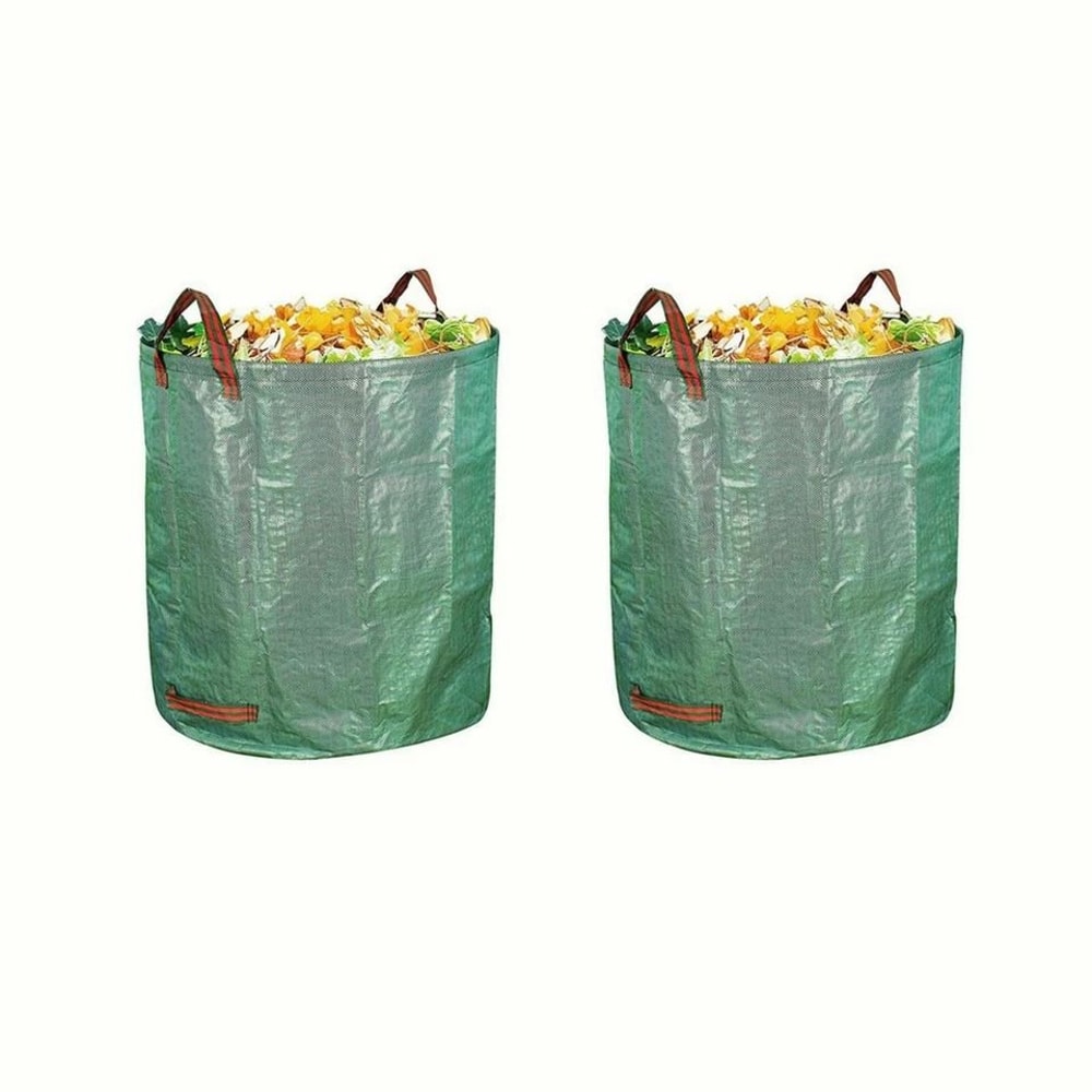 Collapsible Heavy Duty Garden Waste Bag Lawn Leaf Storage Bag Reusable Plastic Yard Waste Bag For 12