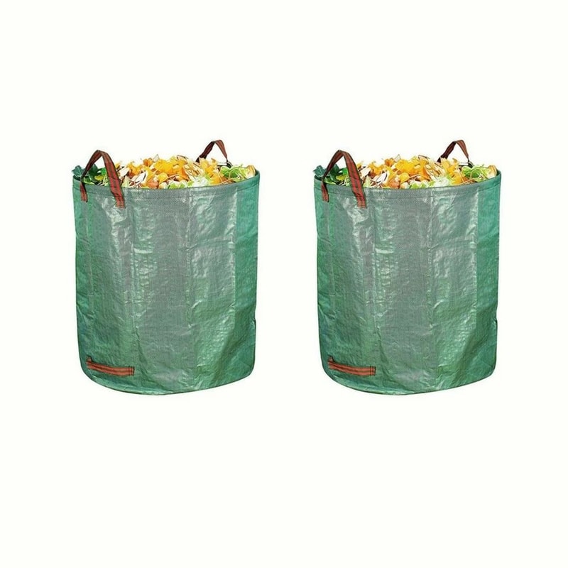 Collapsible Heavy Duty Garden Waste Bag Lawn Leaf Storage Bag Reusable Plastic Yard Waste Bag For 12