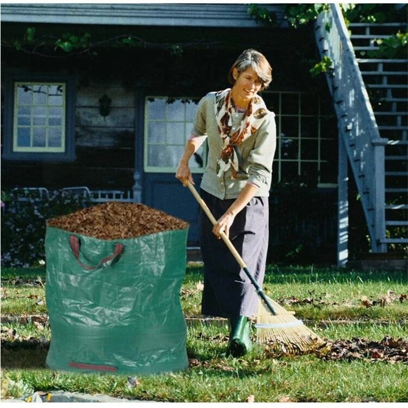 Collapsible Heavy Duty Garden Waste Bag Lawn Leaf Storage Bag Reusable Plastic Yard Waste Bag For 0