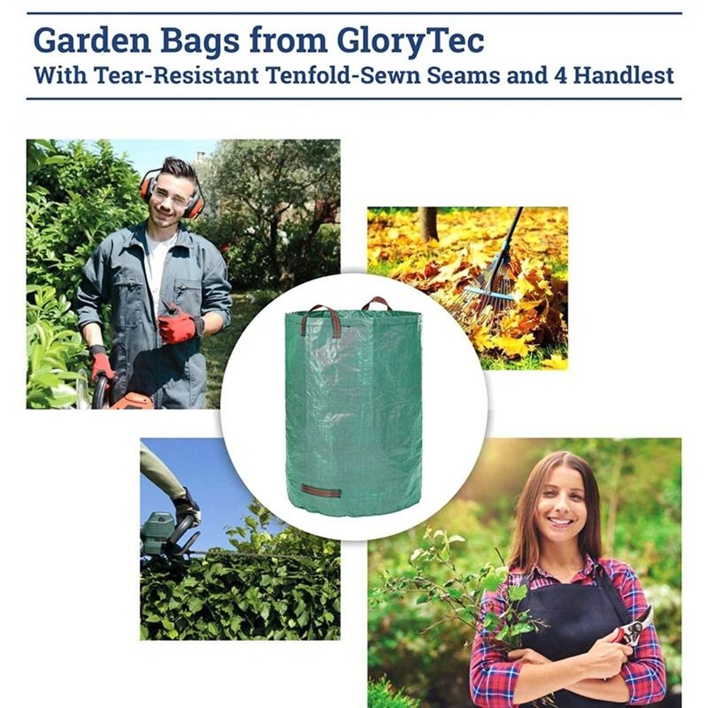 Collapsible Heavy Duty Garden Waste Bag Lawn Leaf Storage Bag Reusable Plastic Yard Waste Bag For 2