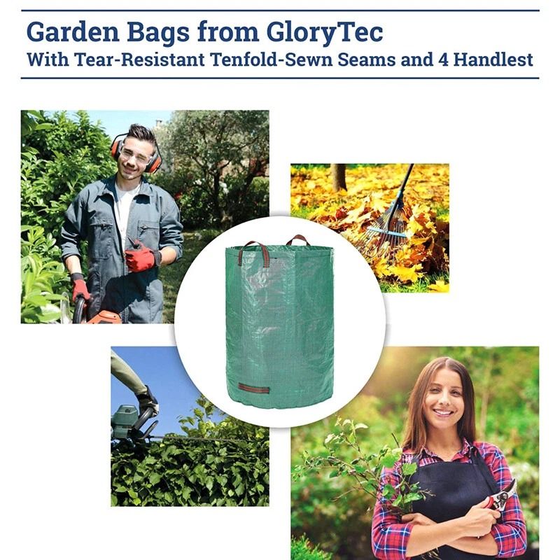 Collapsible Heavy Duty Garden Waste Bag Lawn Leaf Storage Bag Reusable Plastic Yard Waste Bag For 2