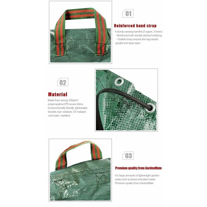 Collapsible Heavy Duty Garden Waste Bag Lawn Leaf Storage Bag Reusable Plastic Yard Waste Bag For 6