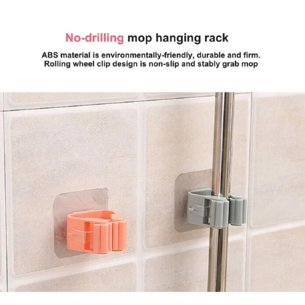 SelfAdhesive Broom Holder Wall Mount Durable Mop Rack Organizer For Home Office Storage 5