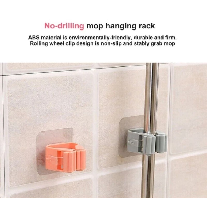 SelfAdhesive Broom Holder Wall Mount Durable Mop Rack Organizer For Home Office Storage 5