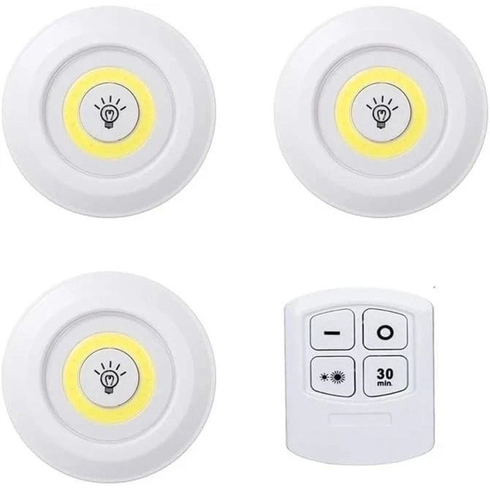 LED Puck Light Wireless Under Cabinet Lighting Kit Perfect For Kitchen Counter Cabinet Wardrobe L 9