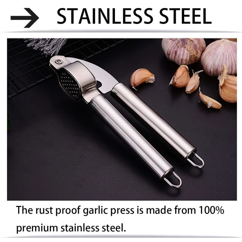 Stainless Steel Professional Garlic Press EasytoUse Durable Crusher 4