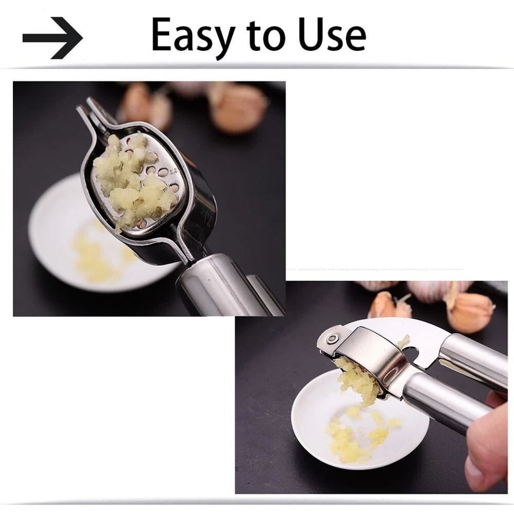Stainless Steel Professional Garlic Press EasytoUse Durable Crusher 5