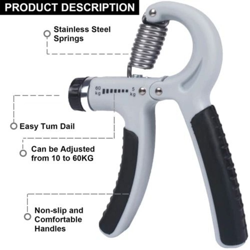 Adjustable Hand Grip Strengthener Power Trainer Build Hand Forearm Strength 7