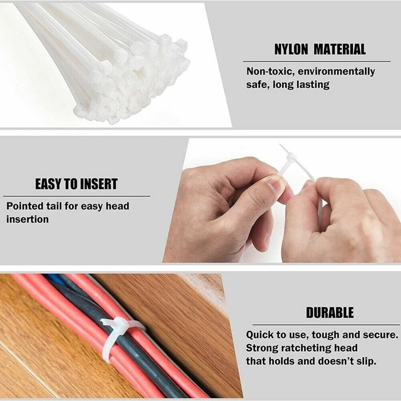Heavy Duty Cable Ties Zip Ties UVResistant Wrap Wire Ties For Industrial Use 7