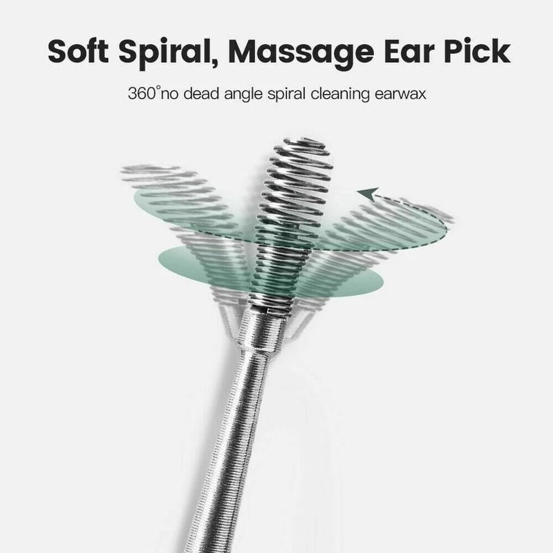 Ear Wax Removal Spiral Tool Set Stainless Steel Ear Pick Cleaner Kit With Portable Storage For Saf 11