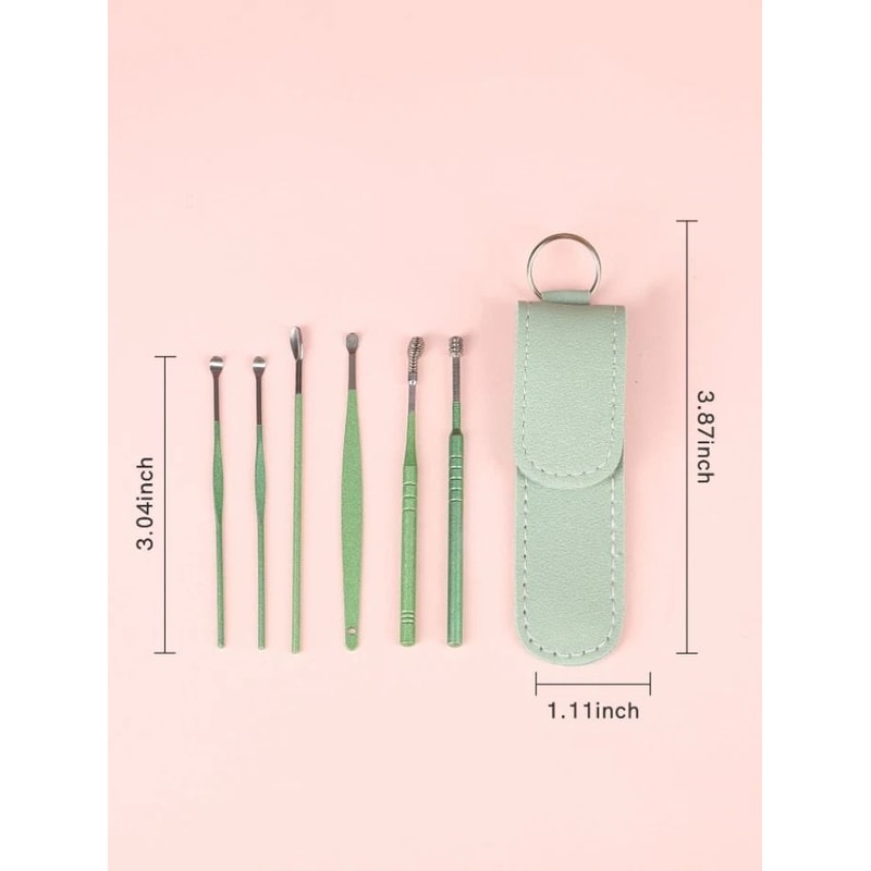 Ear Wax Removal Spiral Tool Set Stainless Steel Ear Pick Cleaner Kit With Portable Storage For Saf 3