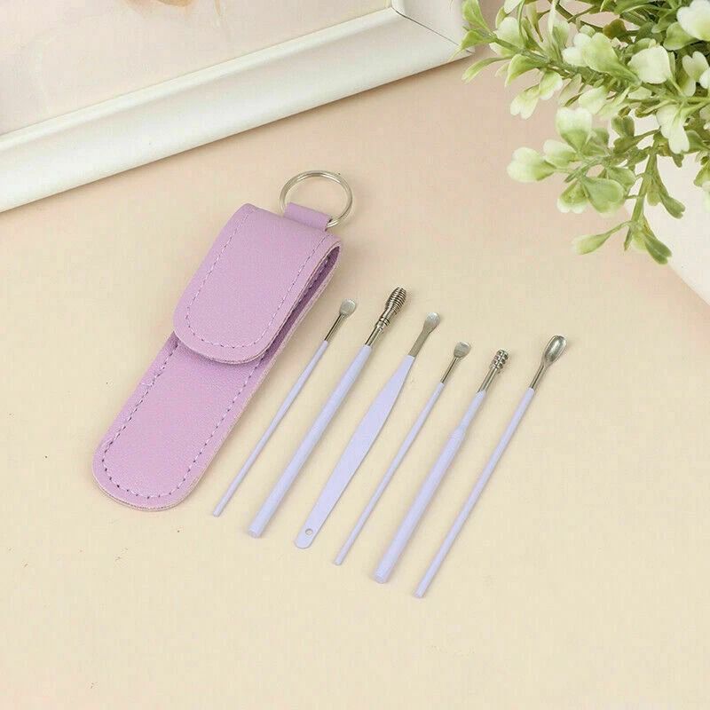 Ear Wax Removal Spiral Tool Set Stainless Steel Ear Pick Cleaner Kit With Portable Storage For Saf 8