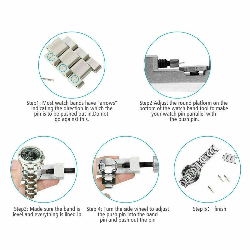 Metal Adjustable Watch Band Strap Link Pin Remover Repair Tool Kit For Easy Watch Adjustments 2