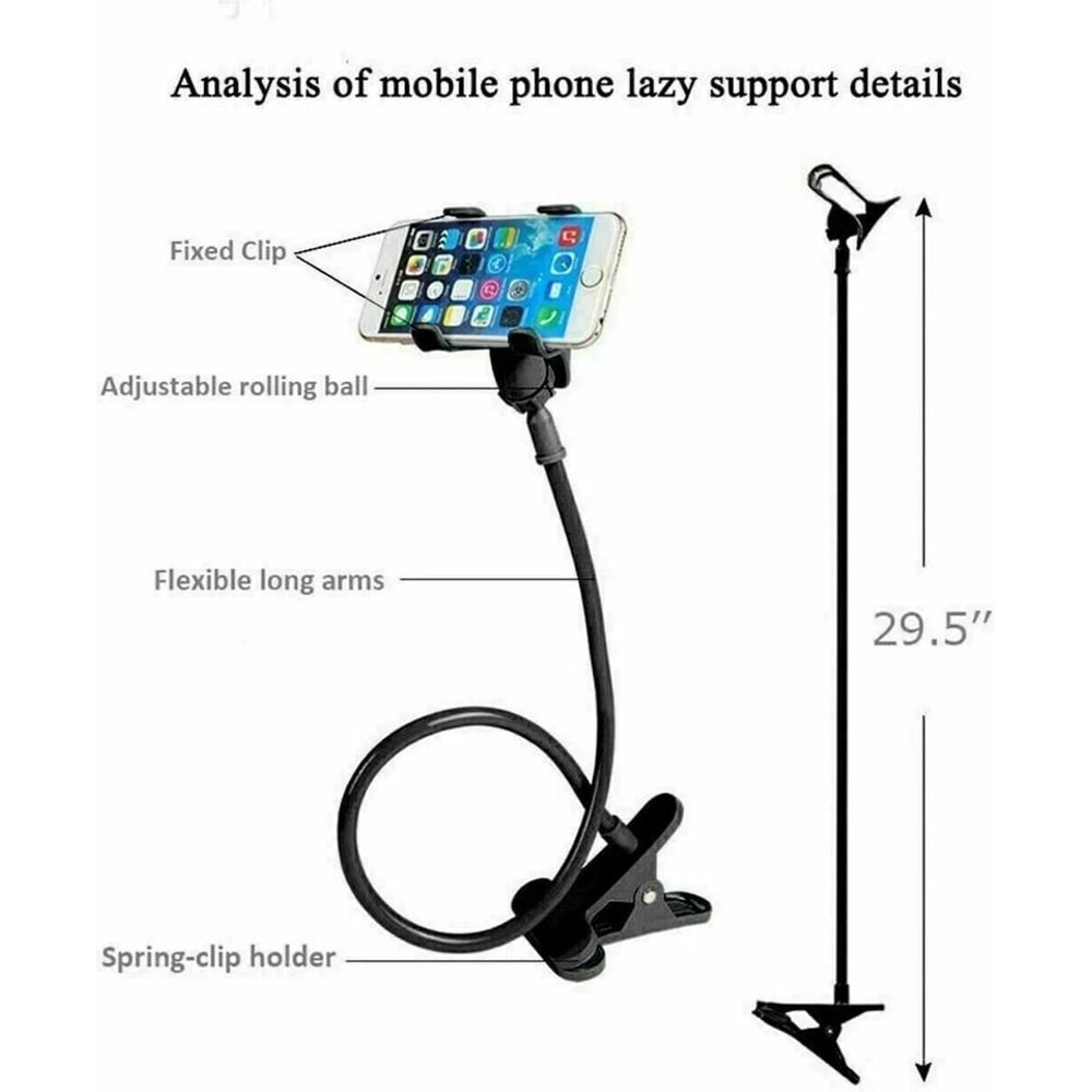 Universal Lazy Mobile Phone Stand Holder Flexible Bed And Desk Clip 4