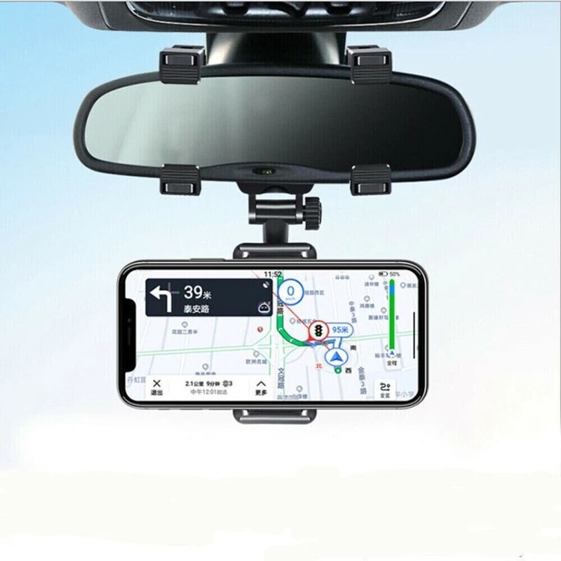 Universal Rotation Car Rear View Mirror Phone Holder GPS Cell Mount Stand 3