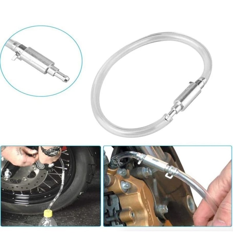 Car Motorcycle Brake Clutch Bleeder Hose Set With OneWay Valve Tool 1