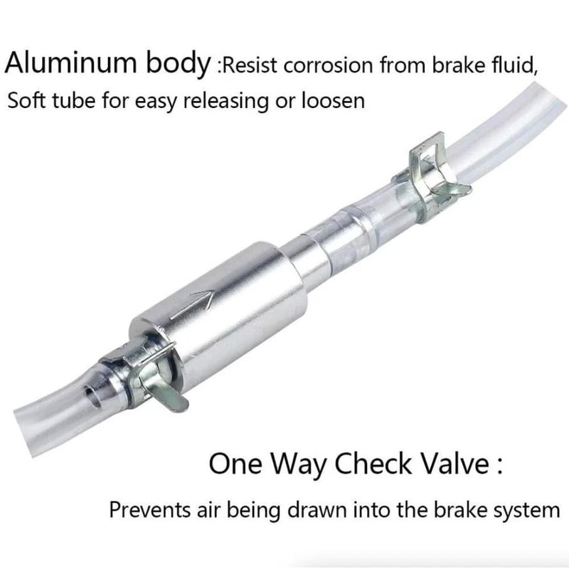 Car Motorcycle Brake Clutch Bleeder Hose Set With OneWay Valve Tool 4