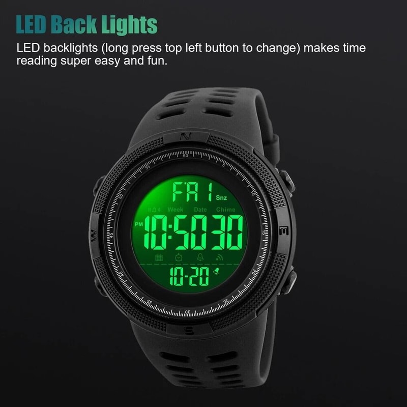 Men Digital Military Sport Watch Waterproof Analog LED Backlight 1