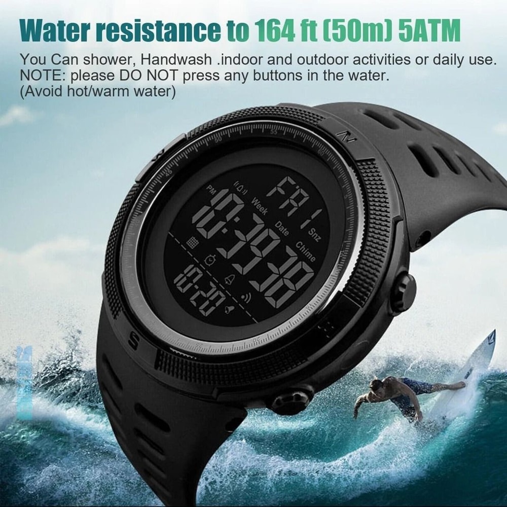 Men Digital Military Sport Watch Waterproof Analog LED Backlight 2