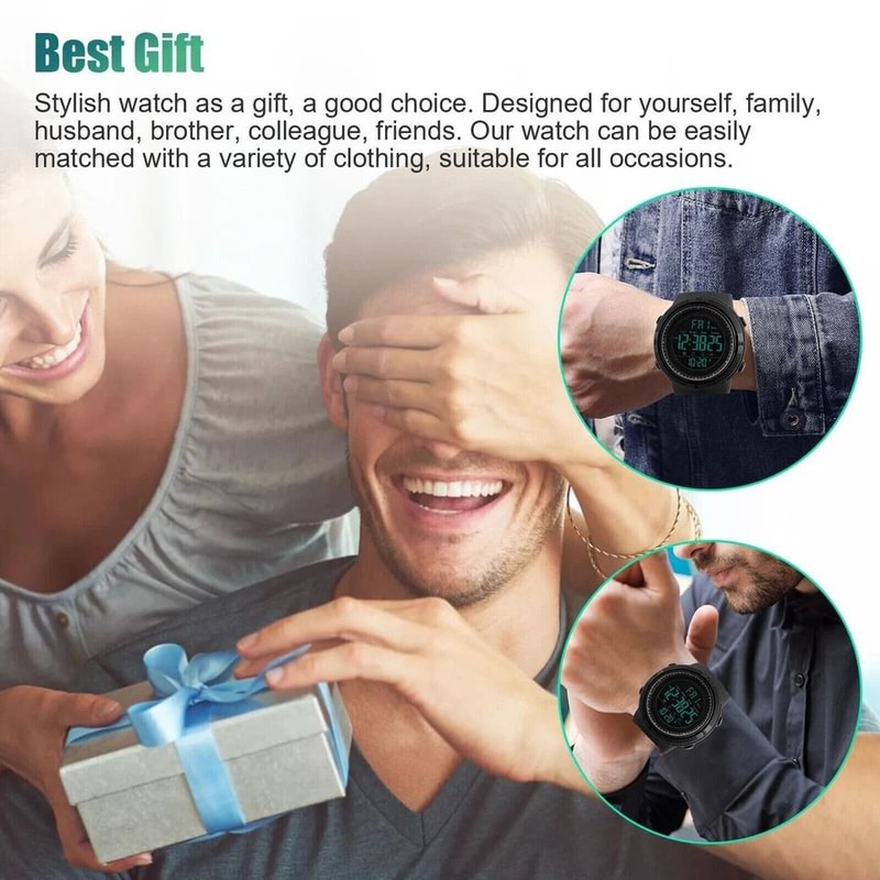 Men Digital Military Sport Watch Waterproof Analog LED Backlight 6