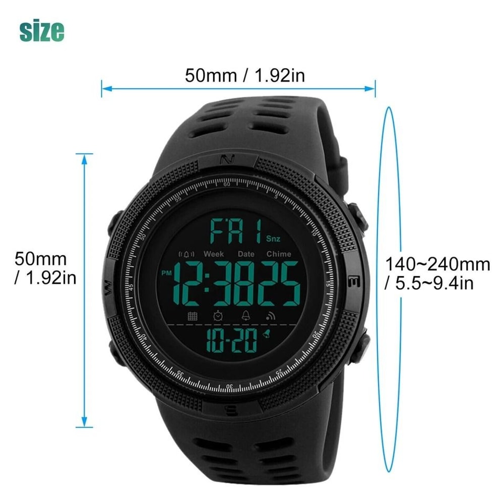 Men Digital Military Sport Watch Waterproof Analog LED Backlight 7