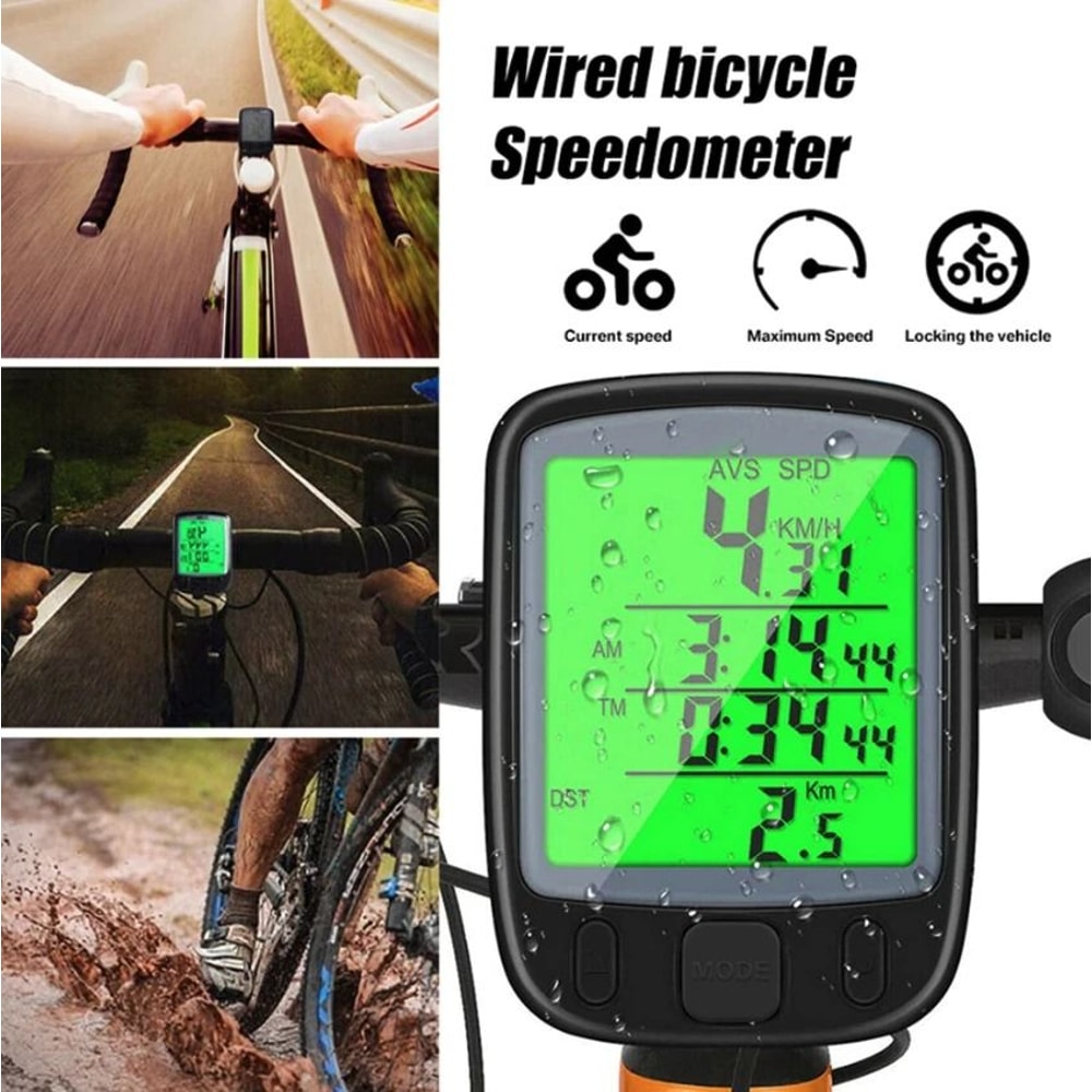 Wireless LCD Bike Speedometer Waterproof Digital Odometer 10