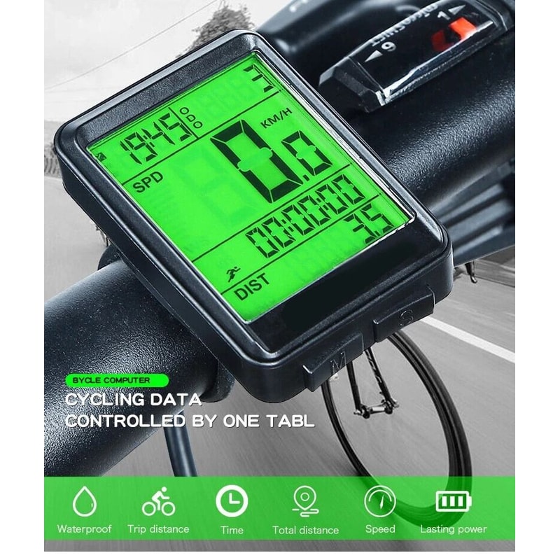 Wireless LCD Bike Speedometer Waterproof Digital Odometer 15