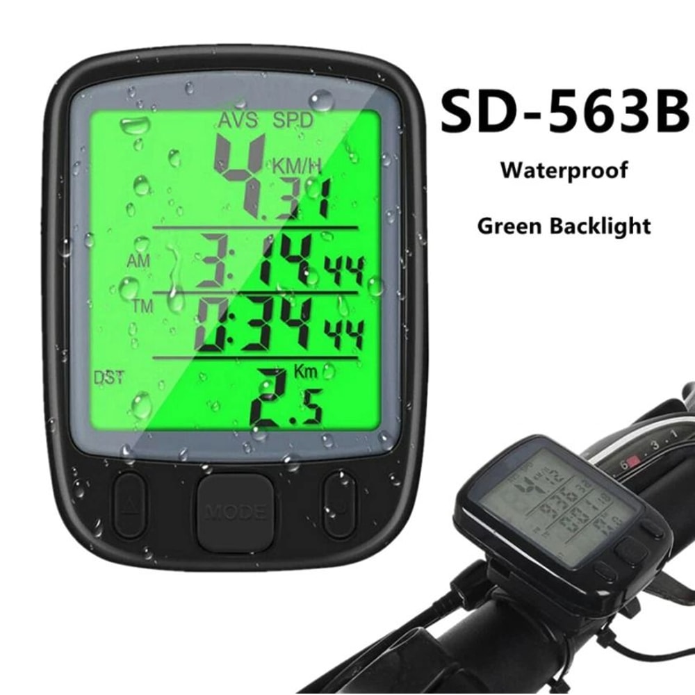 Wireless LCD Bike Speedometer Waterproof Digital Odometer 16