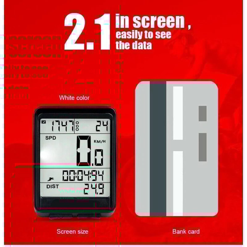 Wireless LCD Bike Speedometer Waterproof Digital Odometer 8
