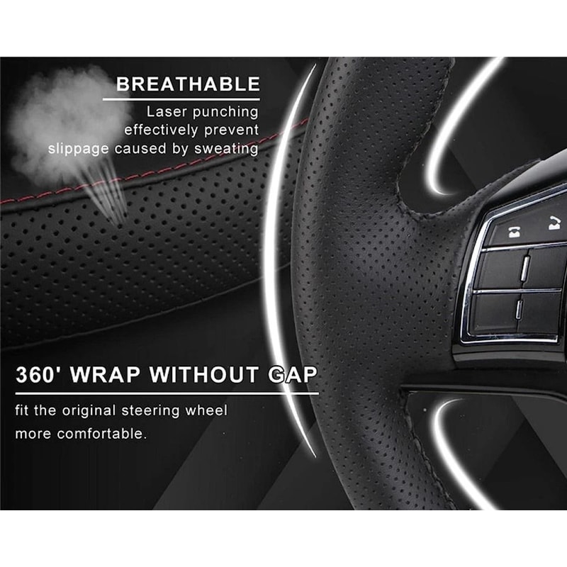 Genuine Leather DIY Car Steering Wheel Cover Antislip 2