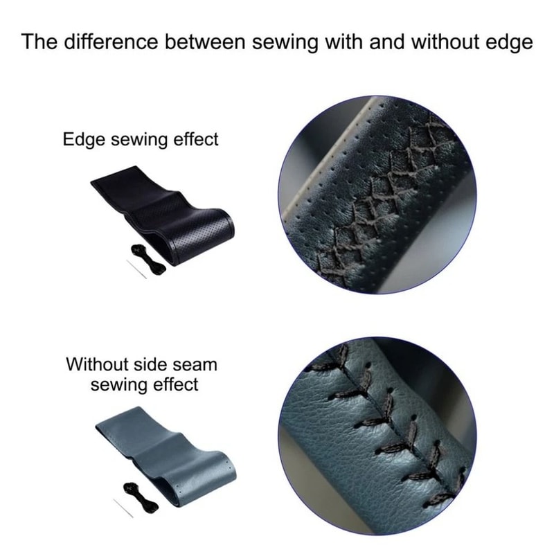 Genuine Leather DIY Car Steering Wheel Cover Antislip 3