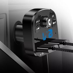 wireless car bluetooth fm transmitter with usb charger & handsfree call function