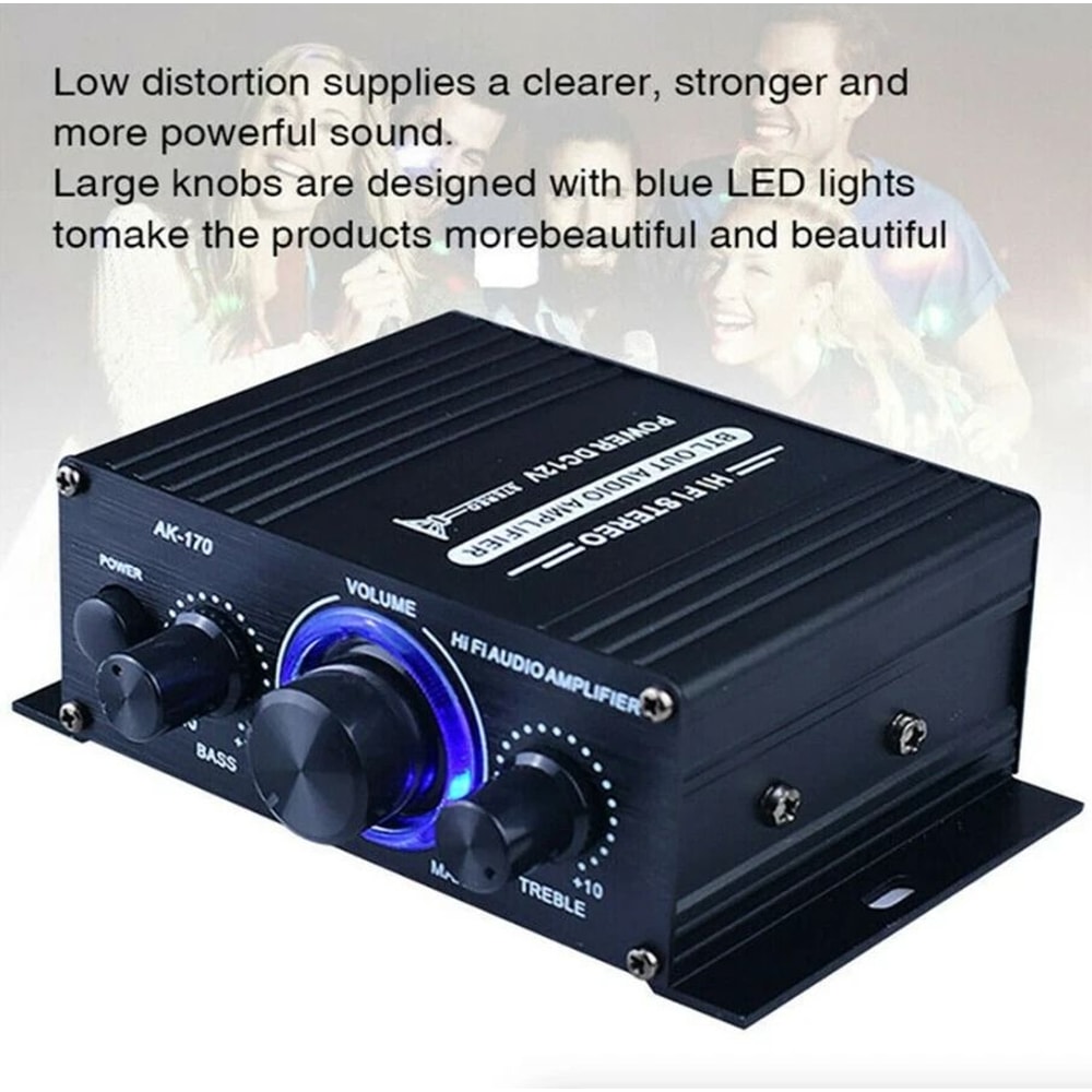 Audio Amplifier HiFi Bass Amp For Car Home Use 4