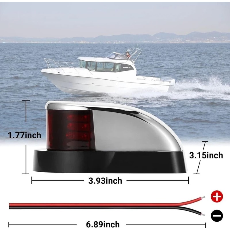 Waterproof LED Boat Navigation Light For Pontoon Front Bow 5
