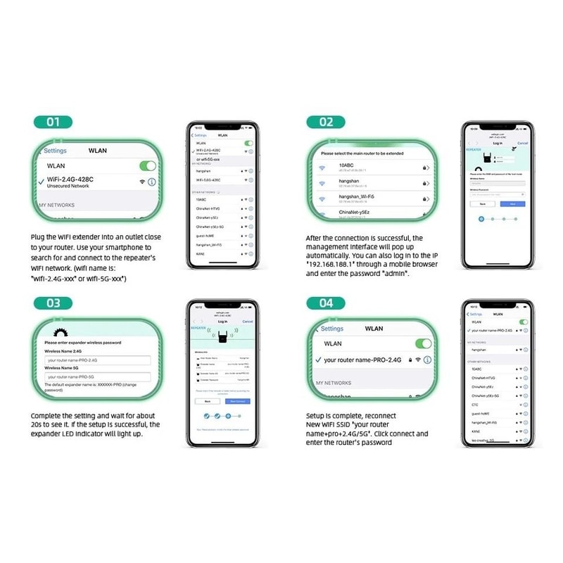WiFi Range Extender Internet Booster Network Router Wireless Signal Repeater 8
