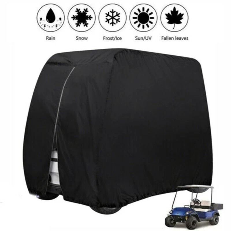 Waterproof Golf Cart Cover For Club Car With Zipper Elastic Hem 4
