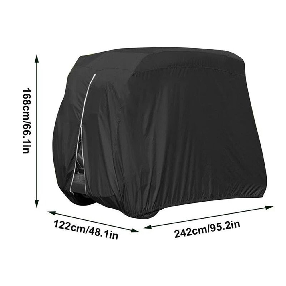 Waterproof Golf Cart Cover For Club Car With Zipper Elastic Hem 3