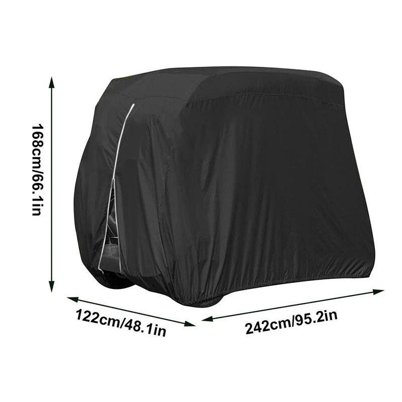 Waterproof Golf Cart Cover For Club Car With Zipper Elastic Hem 3