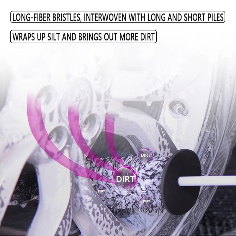 Car Alloy Wheel Cleaning Brush Tool Soft Bristle Tire Wheel Cleaner For Quick Effective Tire Was